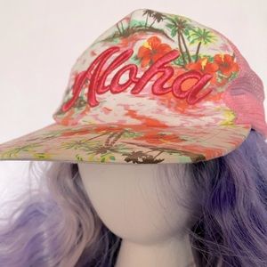 Floral “Aloha” trucker hat